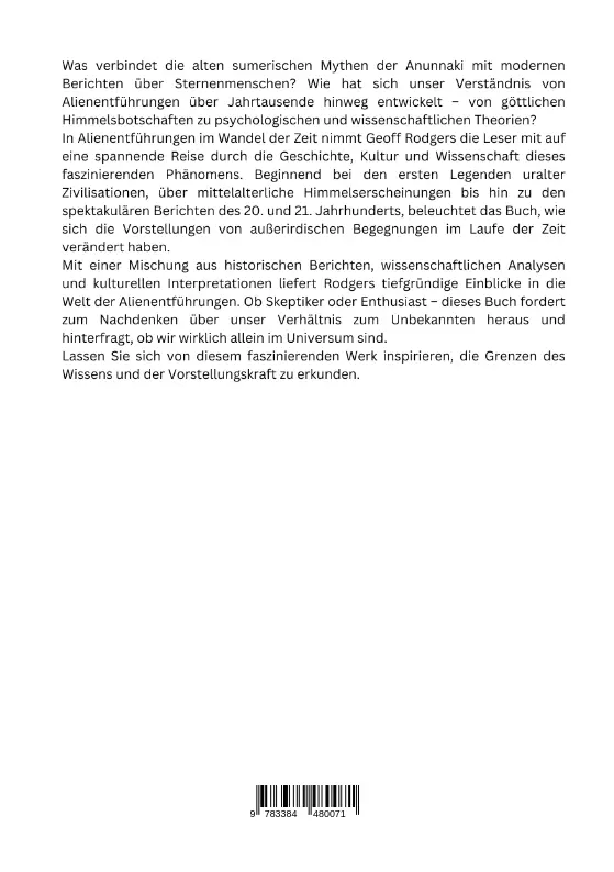 Rückseite: 9783384480071 | Alienentführungen im Wandel der Zeit | Geoff Rodgers | Taschenbuch