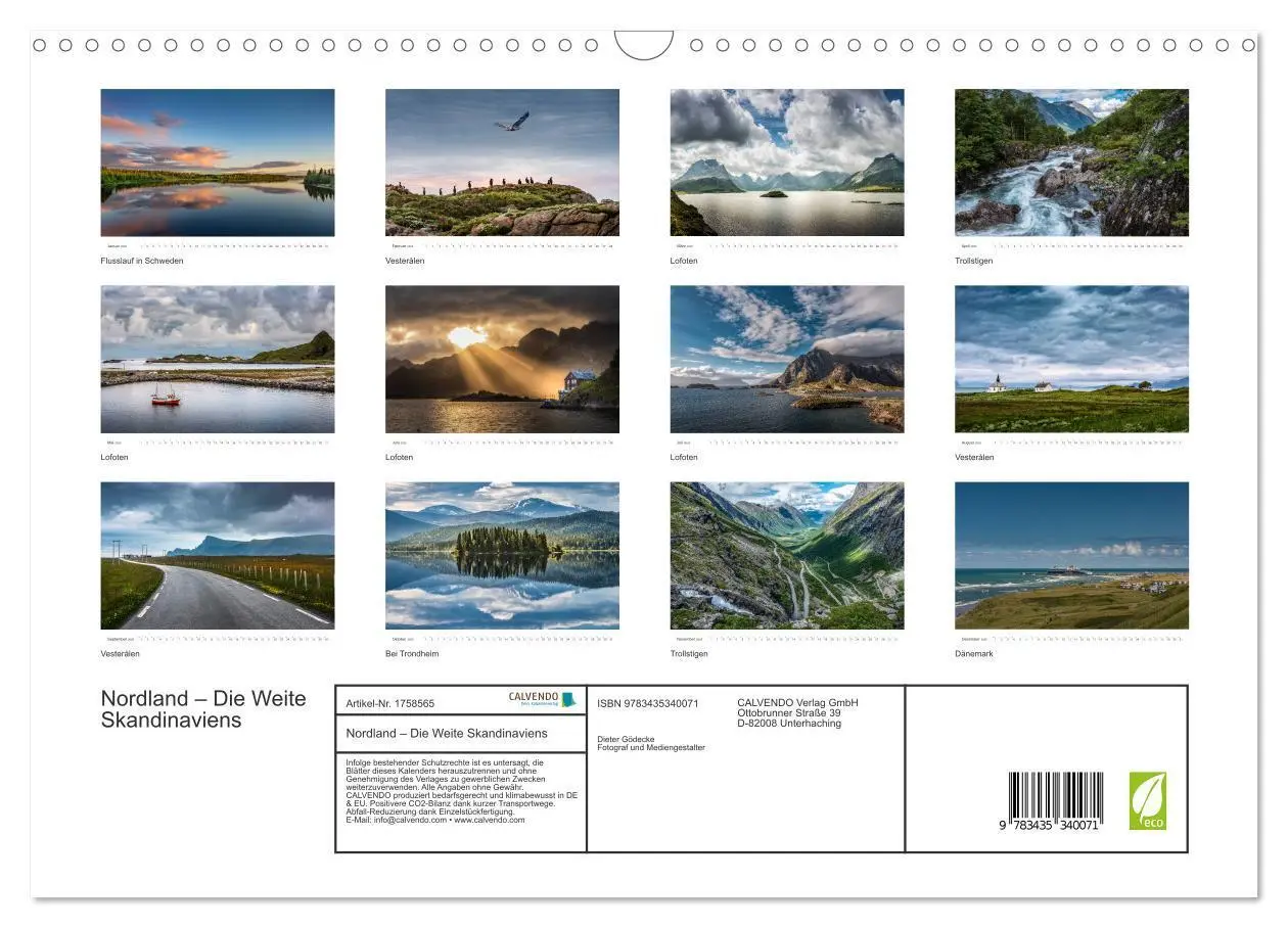 Bild: 9783435340071 | Nordland - Die Weite Skandinaviens (Wandkalender 2025 DIN A3 quer),...