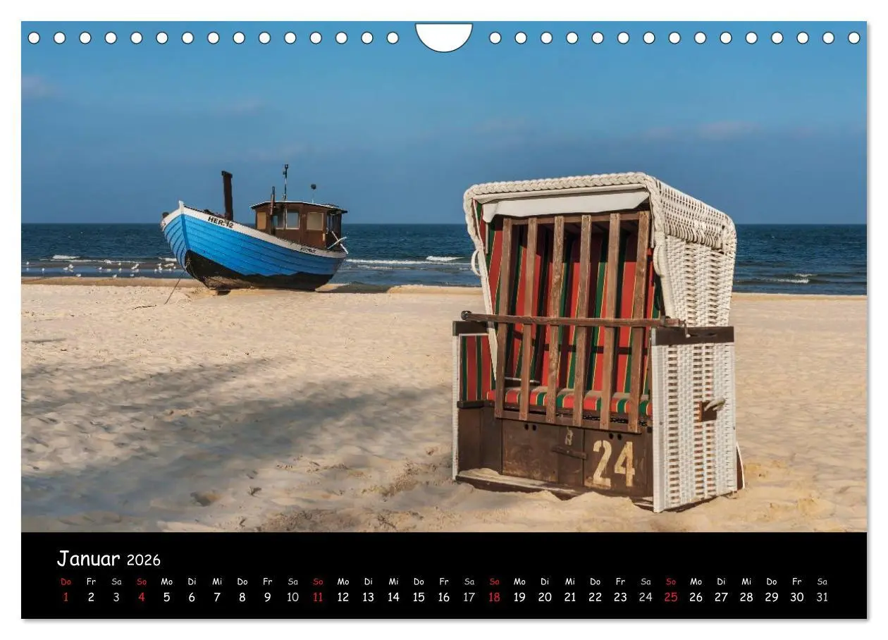 Bild: 9783516140071 | Insel Usedom (Wandkalender 2026 DIN A4 quer), CALVENDO Monatskalender