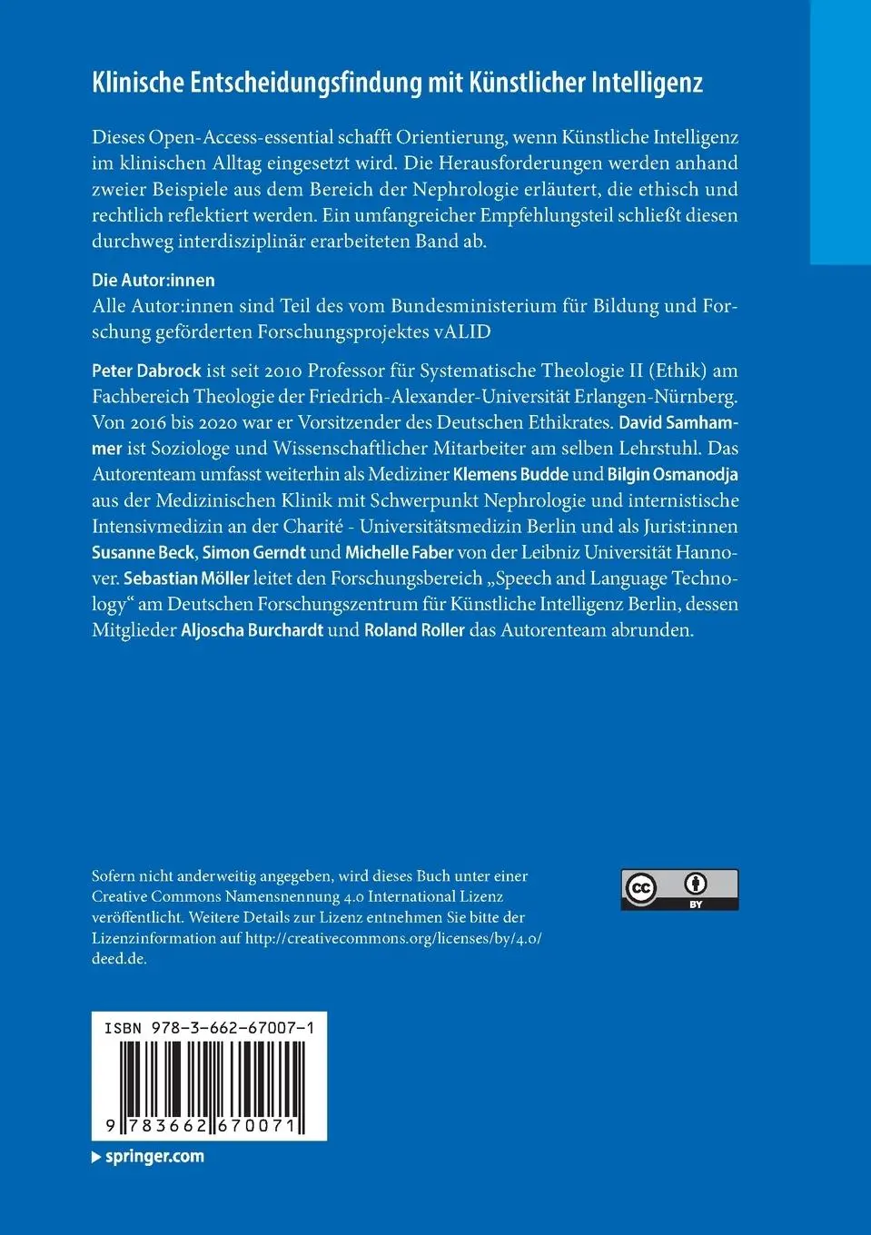 Rückseite: 9783662670071 | Klinische Entscheidungsfindung mit Künstlicher Intelligenz | Buch | XI