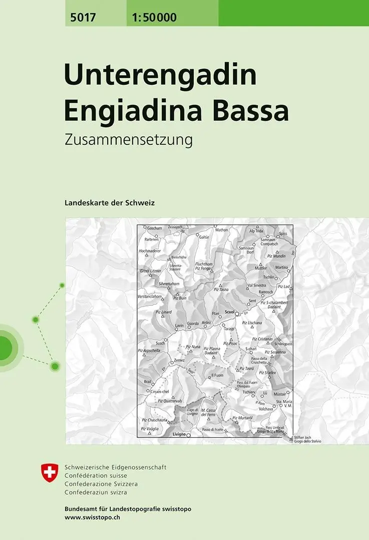 Swisstopo 1 : 50 000 Unterengadin Engiadina Bassa