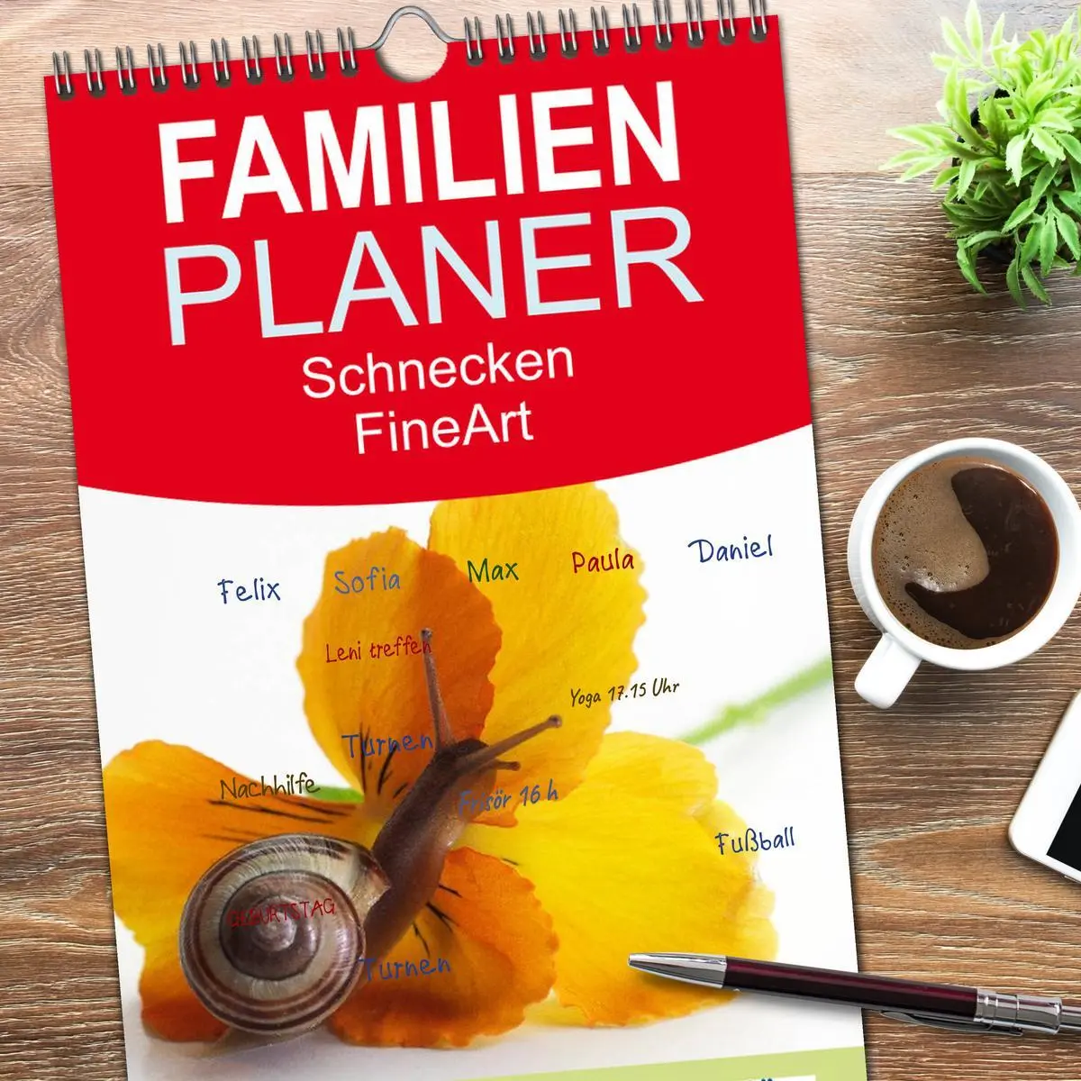 Bild: 9783516510171 | Familienplaner 2026 - Schnecken FineArt mit 5 Spalten...