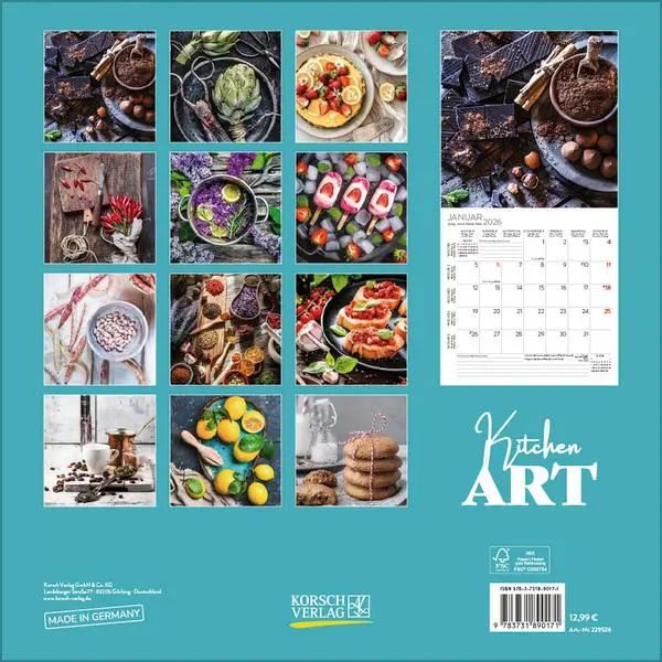 Bild: 9783731890171 | Kitchen Art 2026 | Verlag Korsch | Kalender | 13 S. | Deutsch | 2026