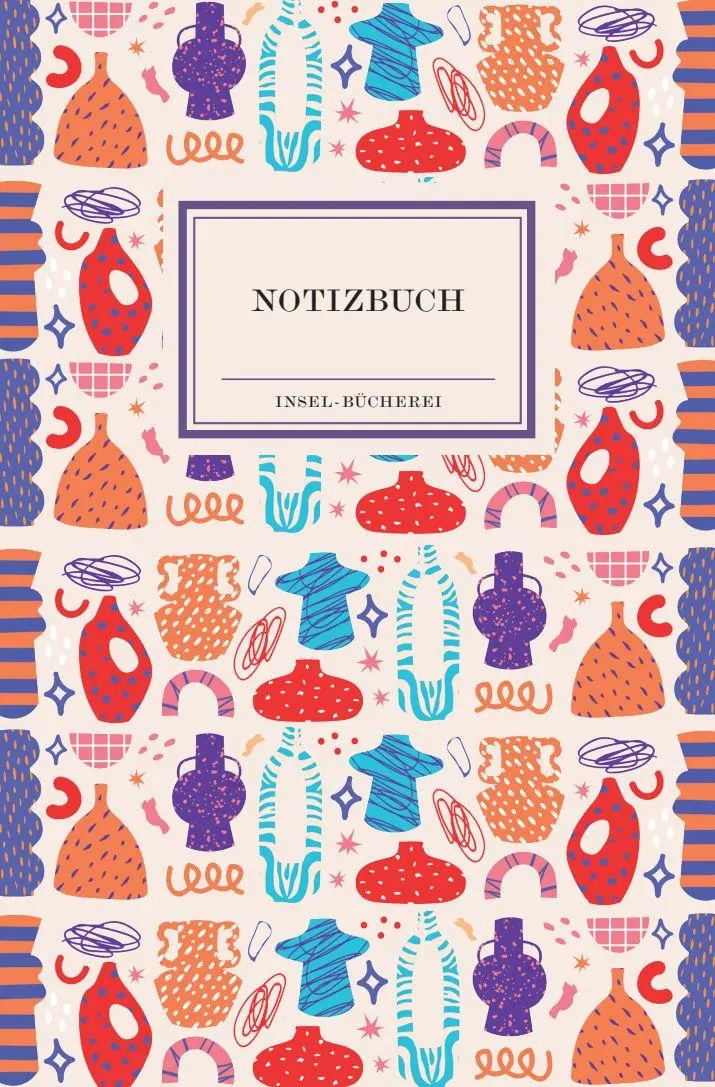 Cover: 4038239050271 | Notizbuch Insel-Bücherei 'Kunterbunte Vasen retro' | Insel Verlag