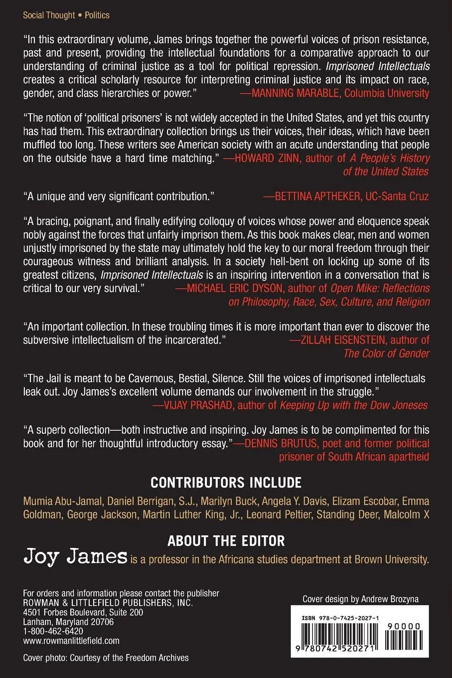Rückseite: 9780742520271 | Imprisoned Intellectuals | Joy James | Taschenbuch | Englisch | 2003