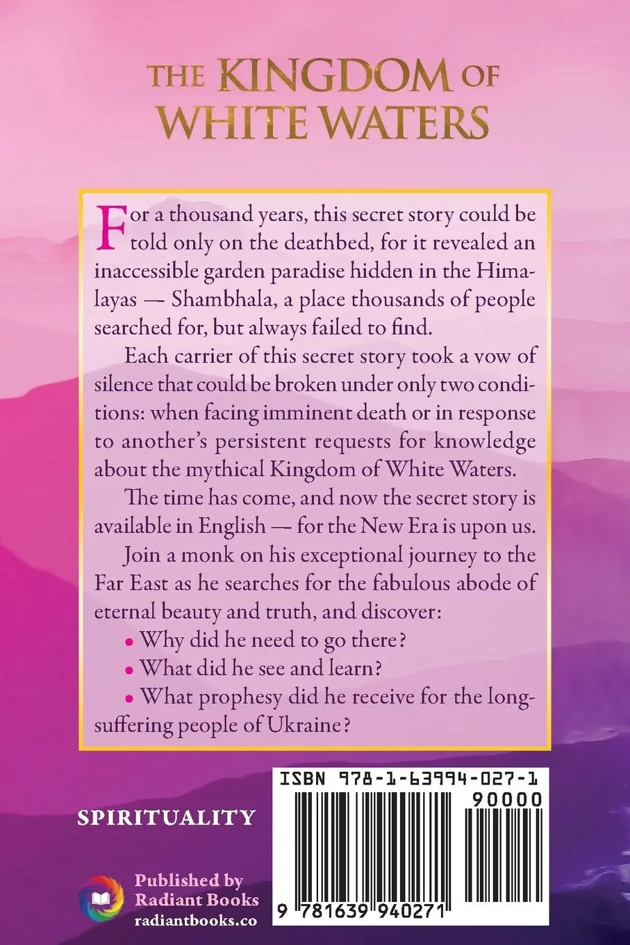 Rückseite: 9781639940271 | The Kingdom of White Waters | A Secret Story | V G | Taschenbuch