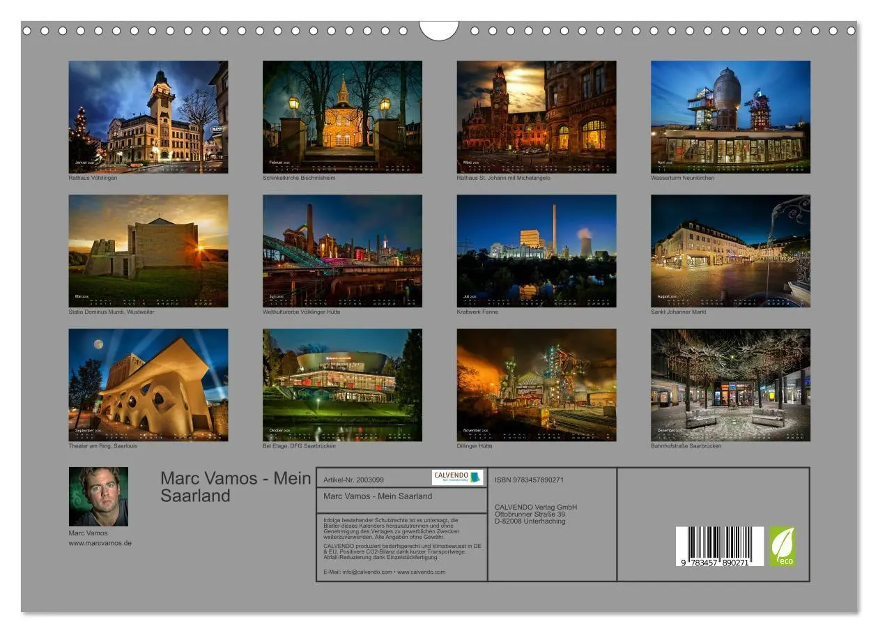Bild: 9783457890271 | Marc Vamos - Mein Saarland (Wandkalender 2026 DIN A3 quer),...
