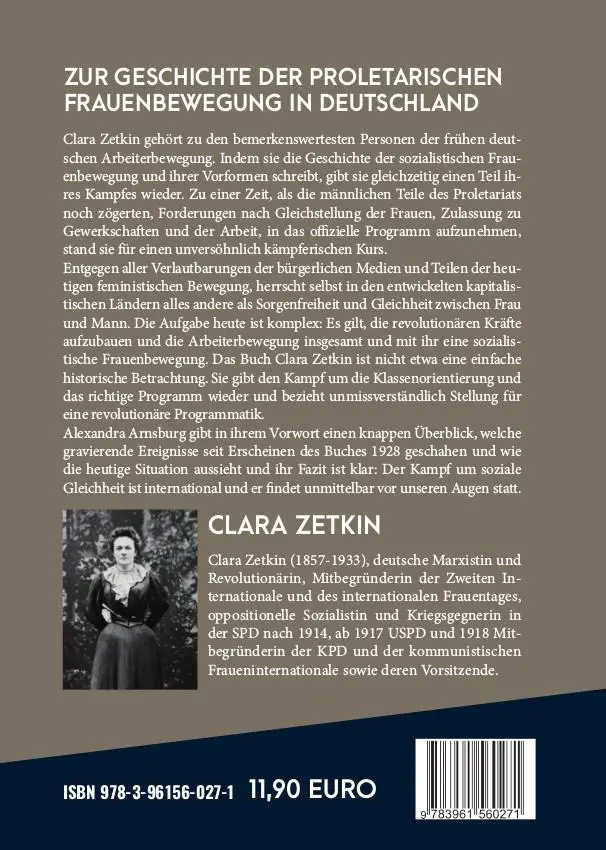 Rückseite: 9783961560271 | Zur Geschichte der proletarischen Frauenbewegung | Clara Zetkin | Buch