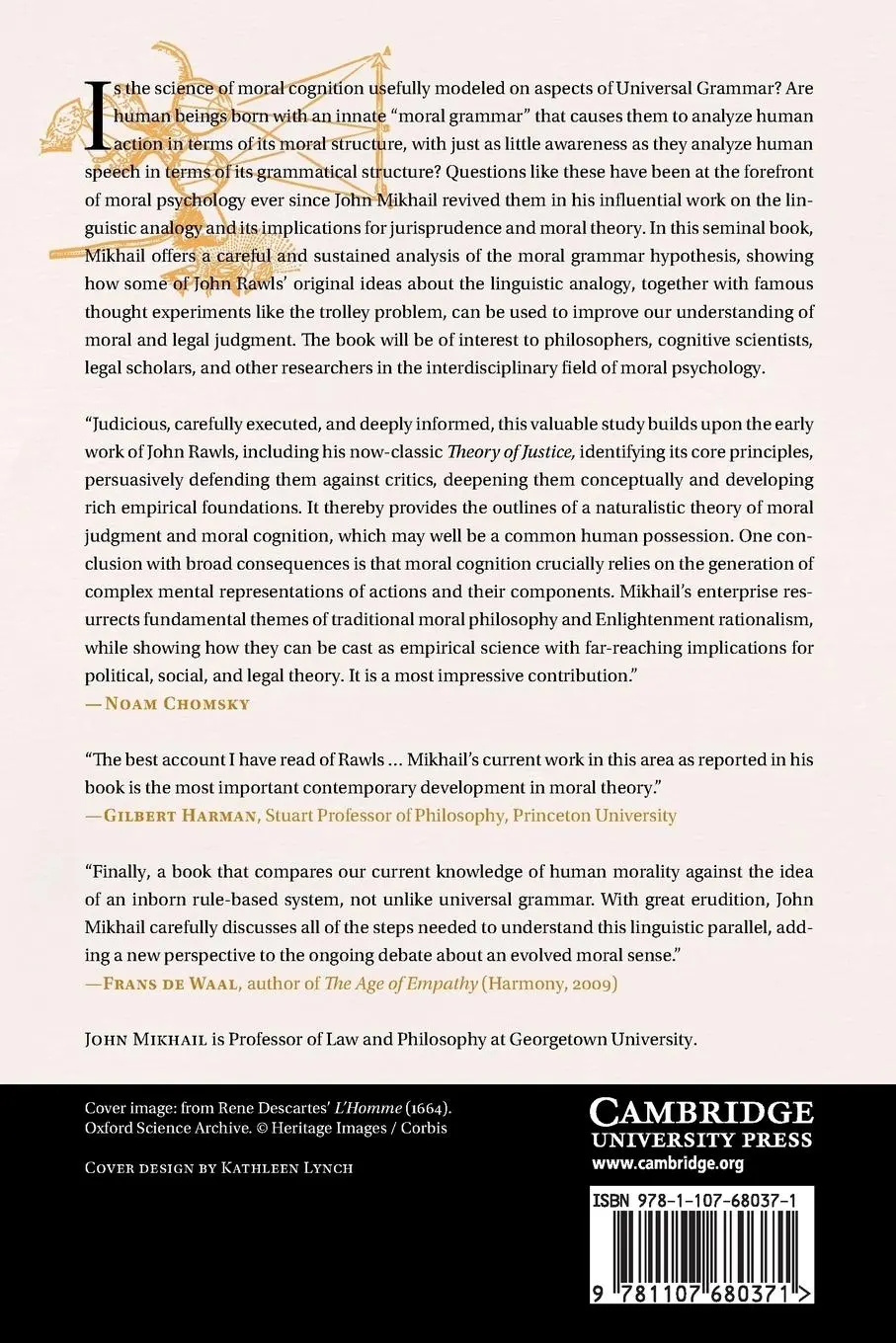 Rückseite: 9781107680371 | Elements of Moral Cognition | John Mikhail | Taschenbuch | Englisch