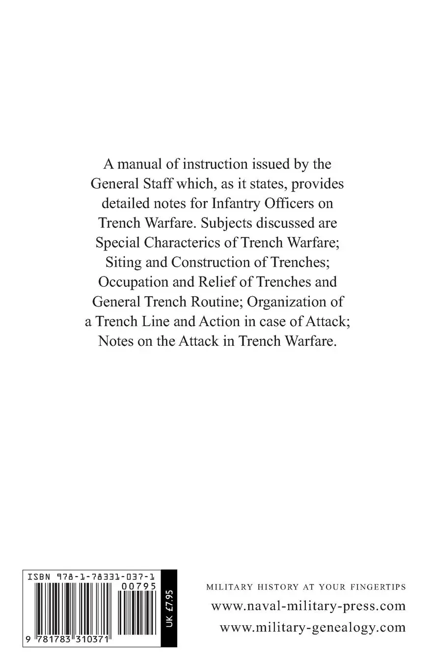 Rückseite: 9781783310371 | BRITISH TRENCH WARFARE 1917-1918. A Reference Manual | Taschenbuch