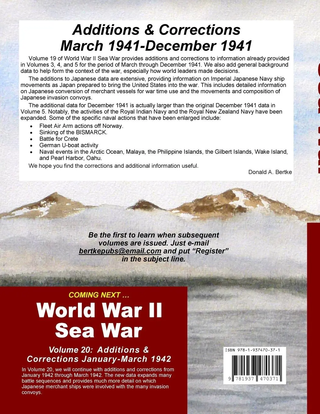 Rückseite: 9781937470371 | World War II Sea War, Volume 19 | Donald A. Bertke (u. a.) | Buch