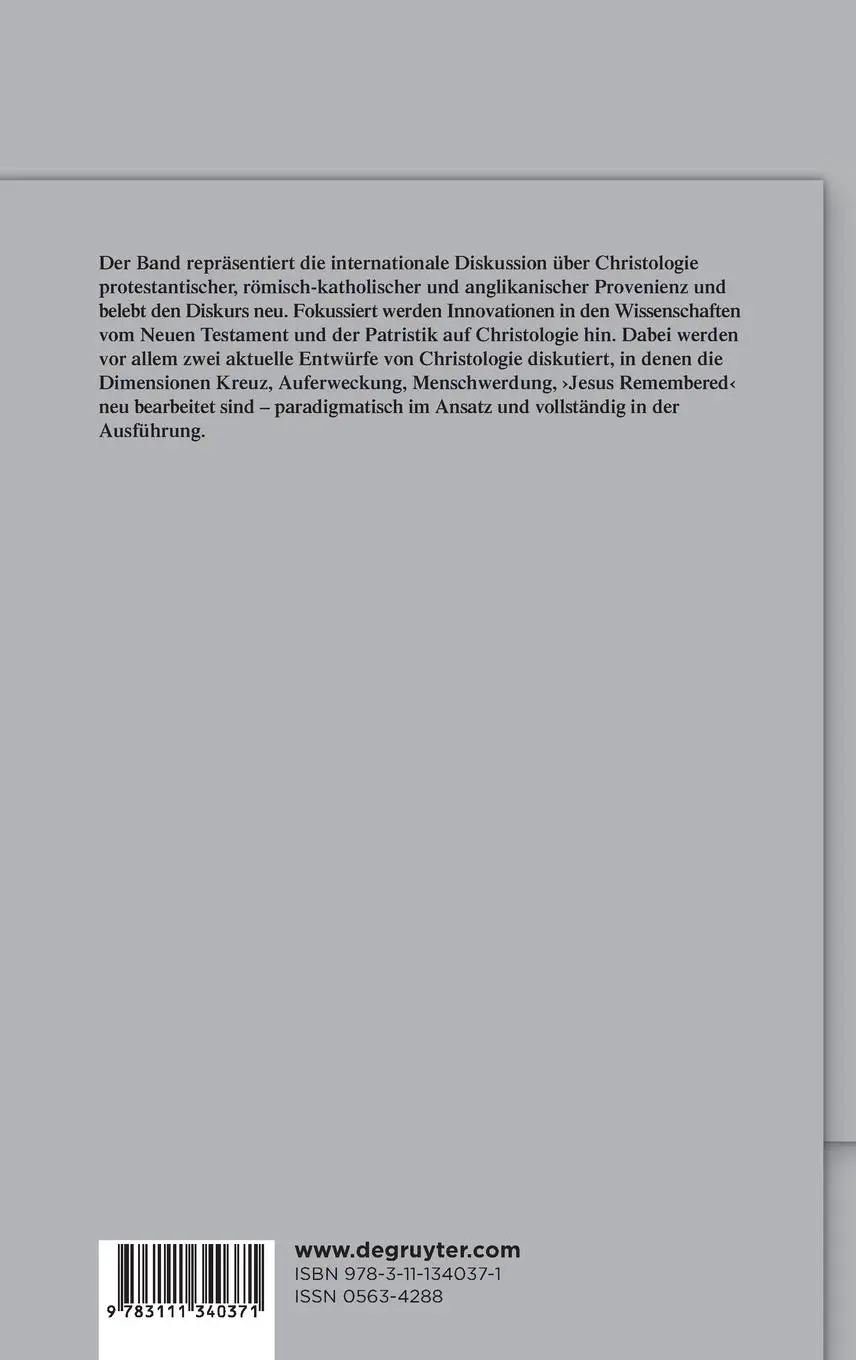 Rückseite: 9783111340371 | Christology Revised | Heinrich Assel (u. a.) | Buch | VII | Deutsch