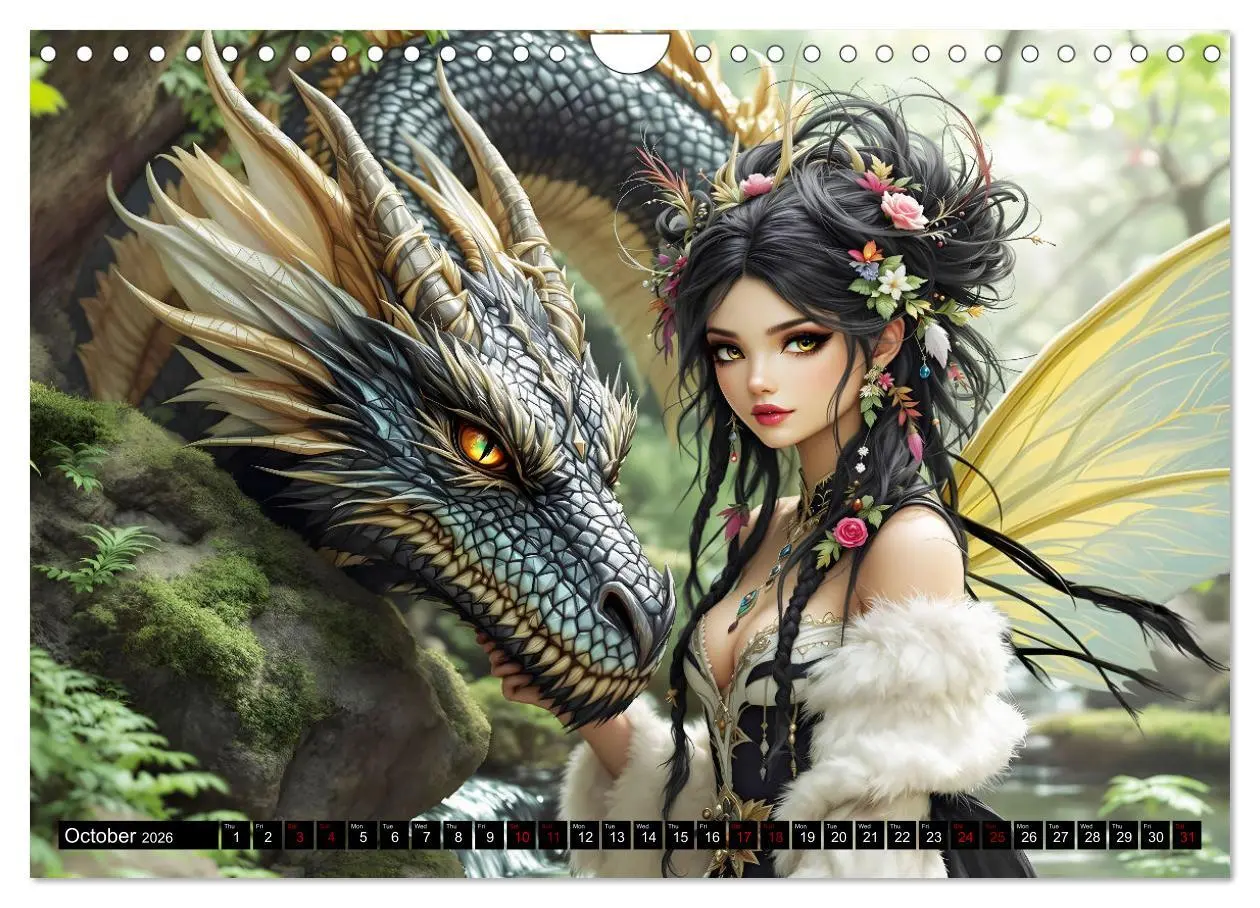 Bild: 9783457260371 | Elves and Dragons - A magical connection (Wall Calendar 2026 DIN A4...