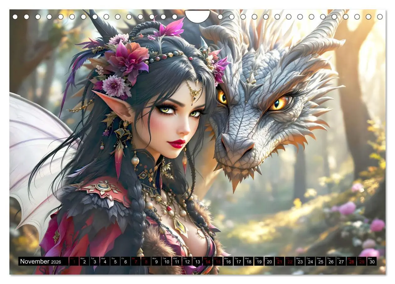 Bild: 9783457260371 | Elves and Dragons - A magical connection (Wall Calendar 2026 DIN A4...