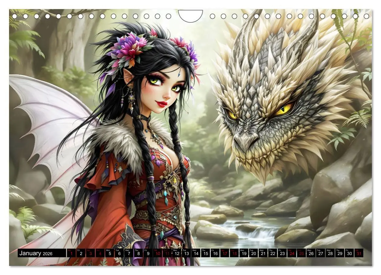 Bild: 9783457260371 | Elves and Dragons - A magical connection (Wall Calendar 2026 DIN A4...