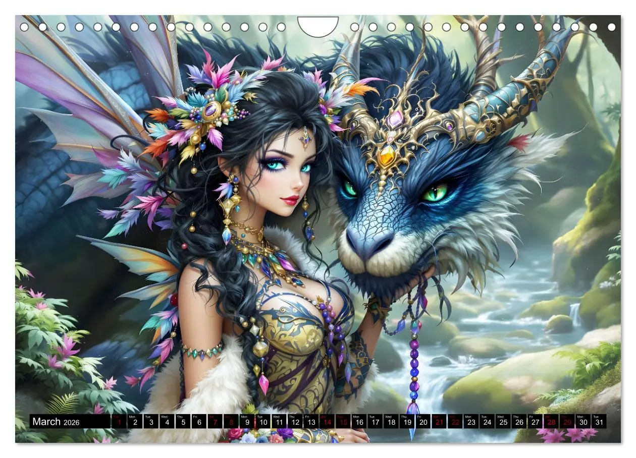 Bild: 9783457260371 | Elves and Dragons - A magical connection (Wall Calendar 2026 DIN A4...