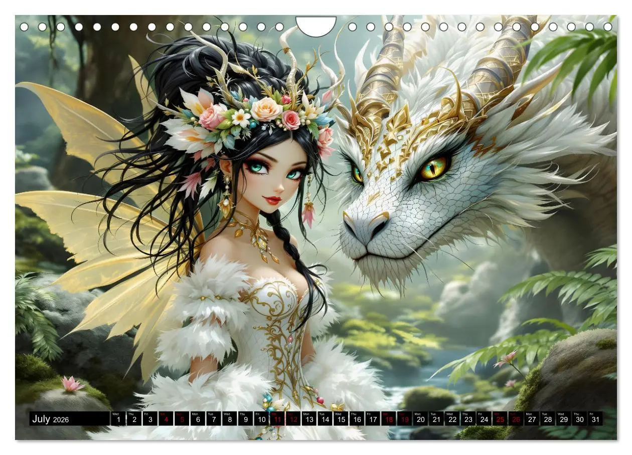 Bild: 9783457260371 | Elves and Dragons - A magical connection (Wall Calendar 2026 DIN A4...