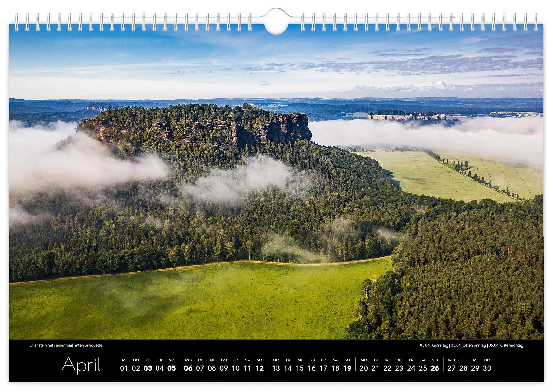 Bild: 9783910680371 | Kalender Sächsische Schweiz Luftaufnahmen 2026 | Peter Schubert | 2026