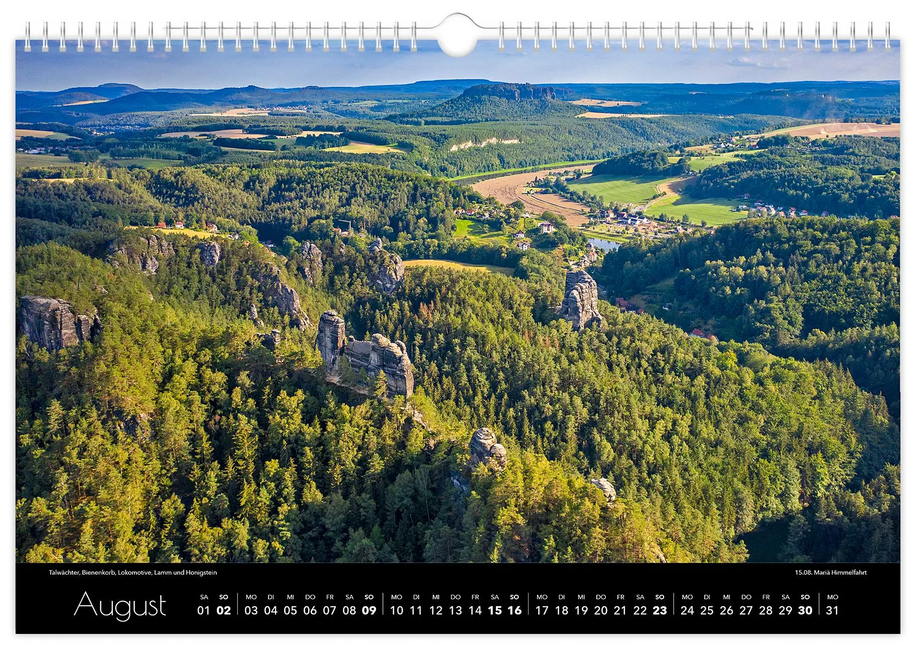 Bild: 9783910680371 | Kalender Sächsische Schweiz Luftaufnahmen 2026 | Peter Schubert | 2026