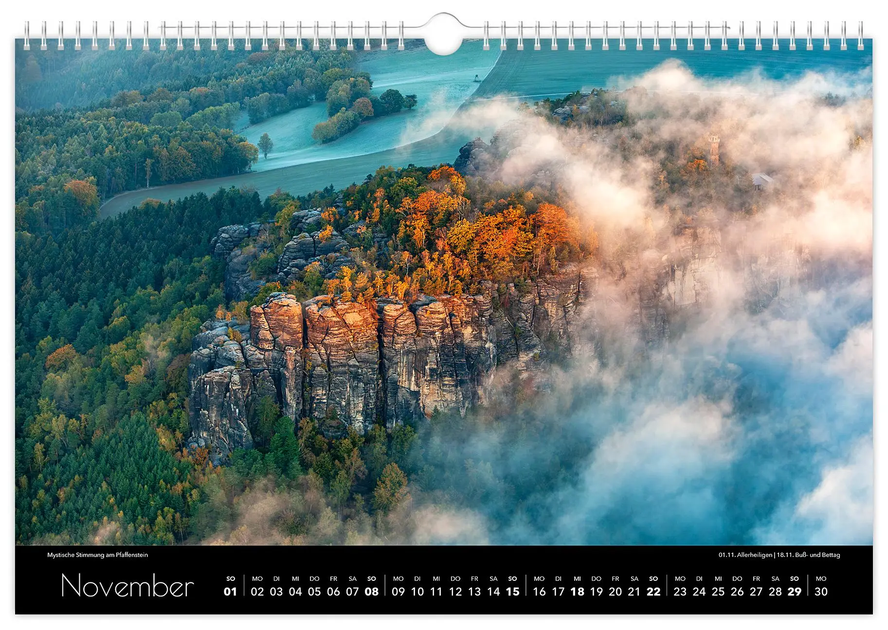 Bild: 9783910680371 | Kalender Sächsische Schweiz Luftaufnahmen 2026 | Peter Schubert | 2026