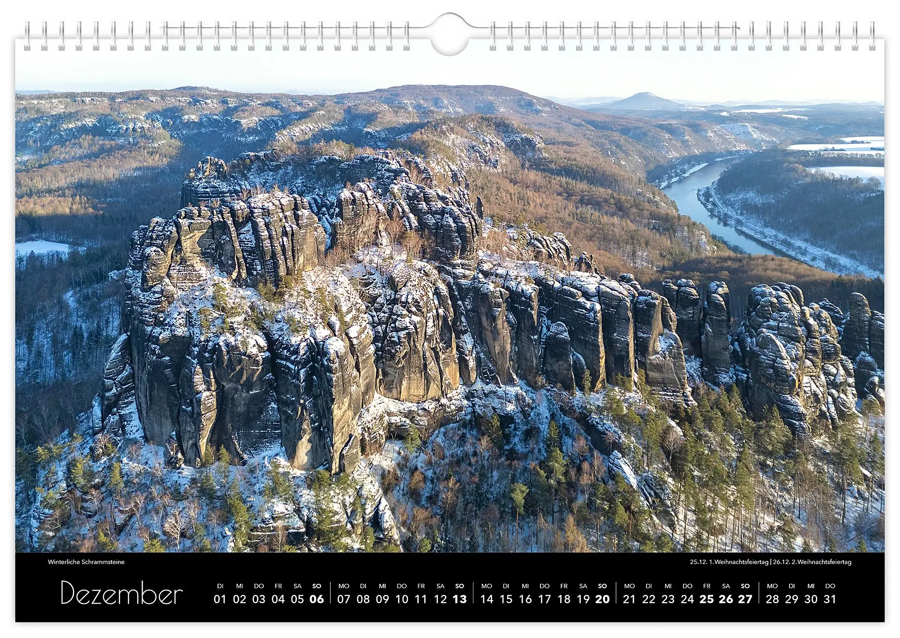 Bild: 9783910680371 | Kalender Sächsische Schweiz Luftaufnahmen 2026 | Peter Schubert | 2026