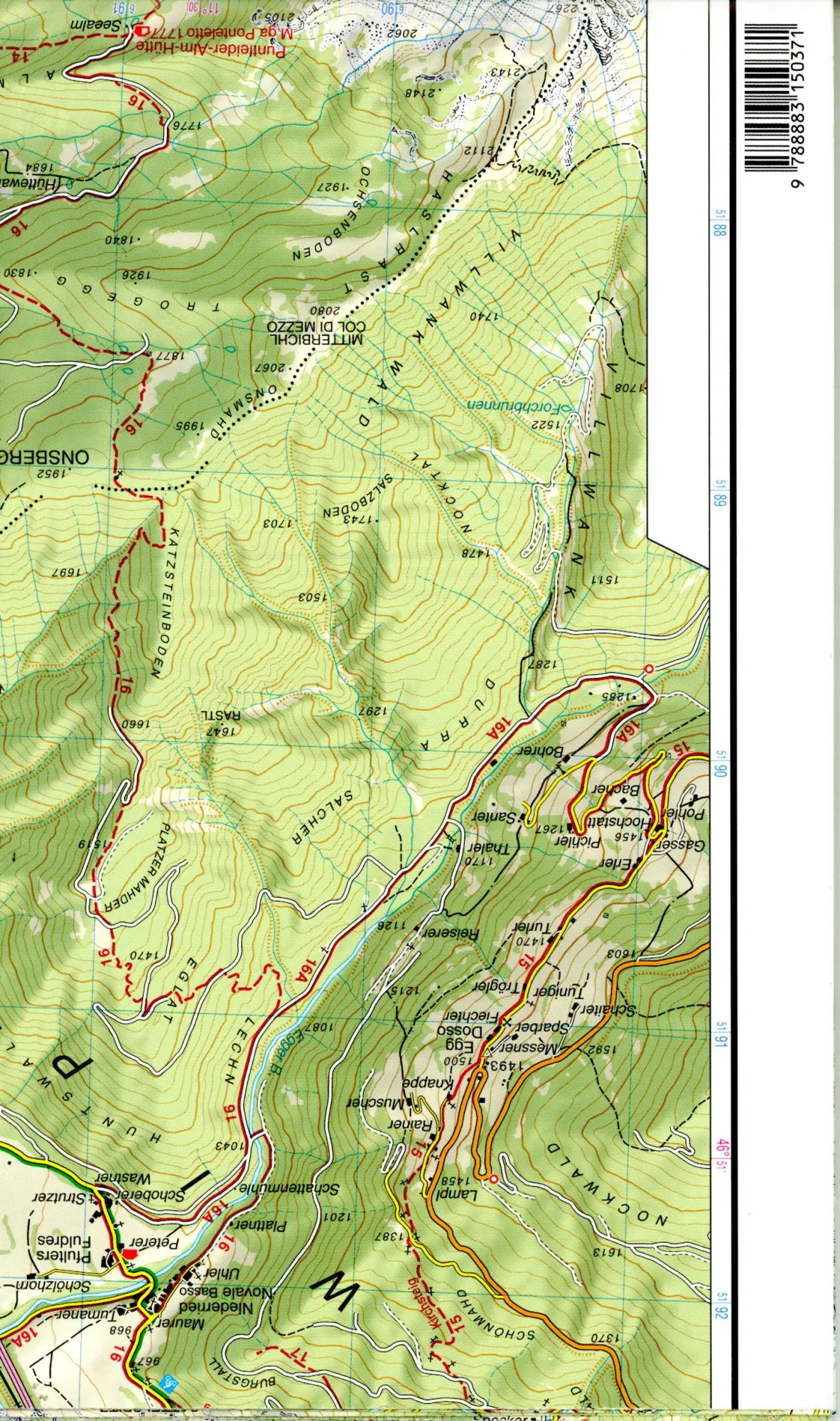 Bild: 9788883150371 | Tabacco Wandern 1 : 25 000 Hochfeiler Pfunderer Berge | (Land-)Karte