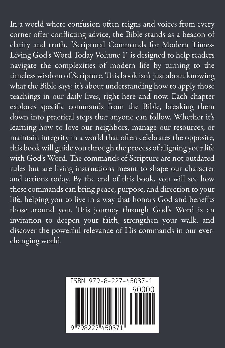 Rückseite: 9798227450371 | Scriptural Commands for Modern Times Living God's Word Today Volume 1