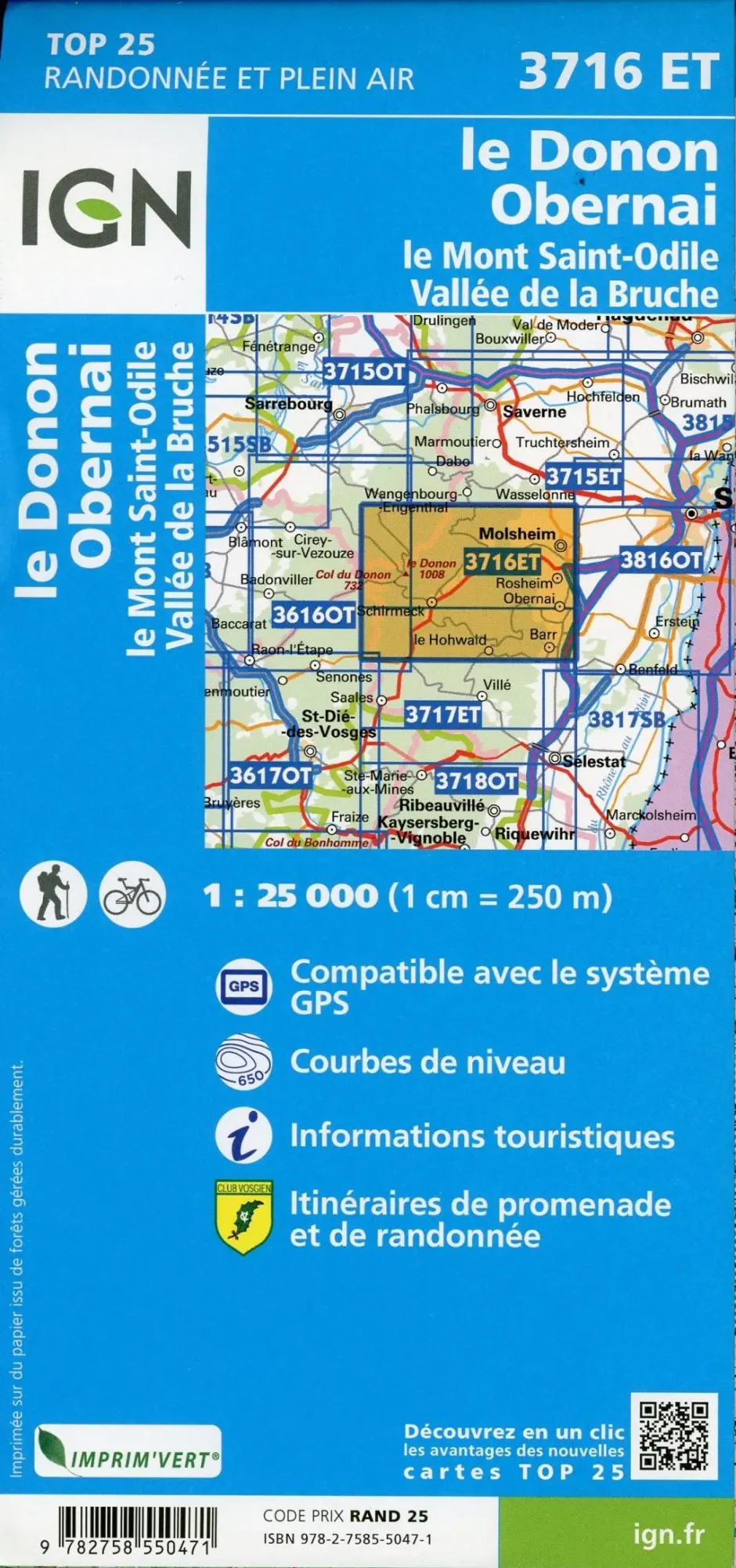 Bild: 9782758550471 | Le Donon.Obernai.Mont-Sainte-Odile.Vallée de la Bruche 1:25 000 | 2020