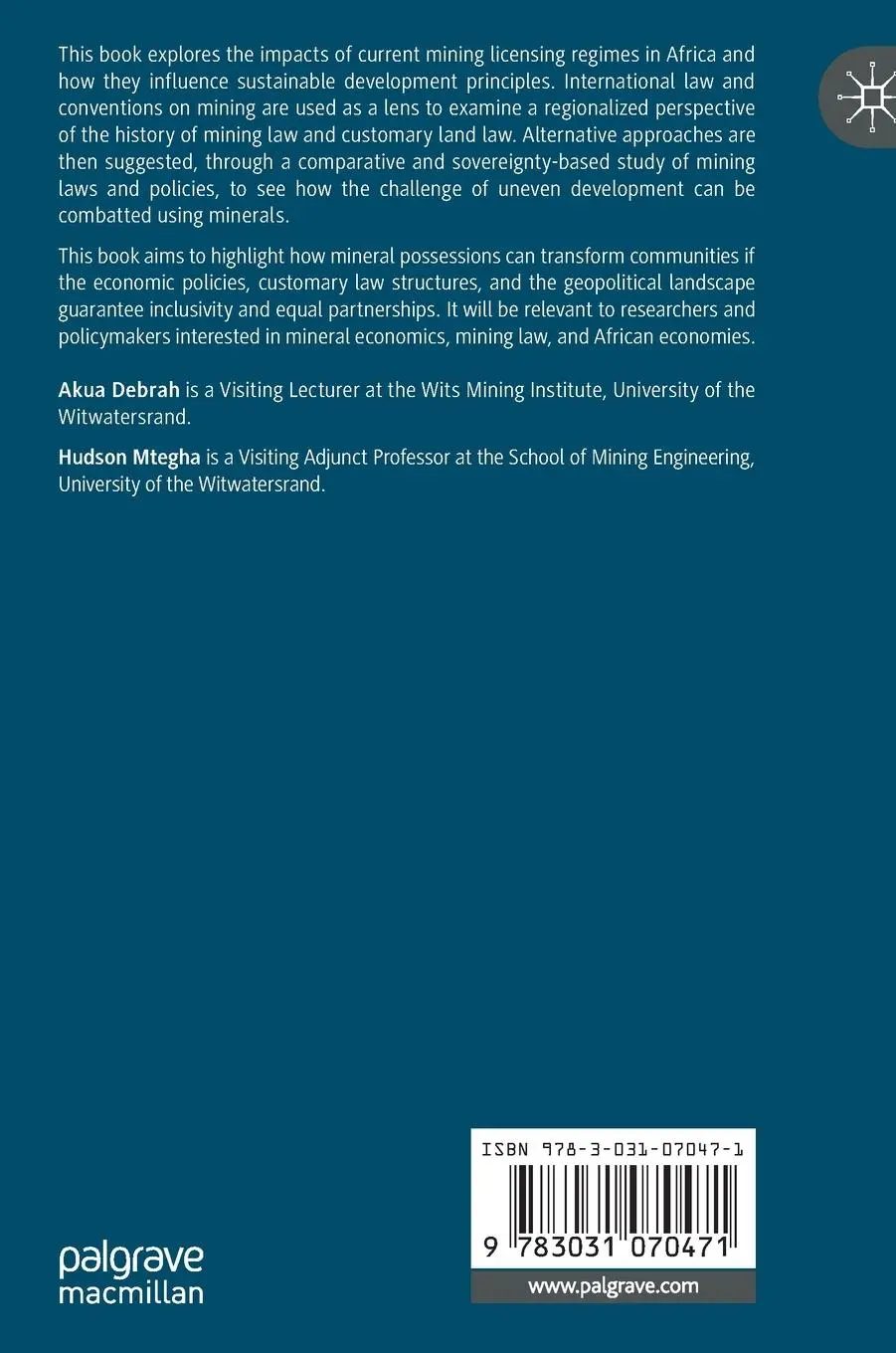 Rückseite: 9783031070471 | Mining Law and Economic Policy | Hudson Mtegha (u. a.) | Buch | xv