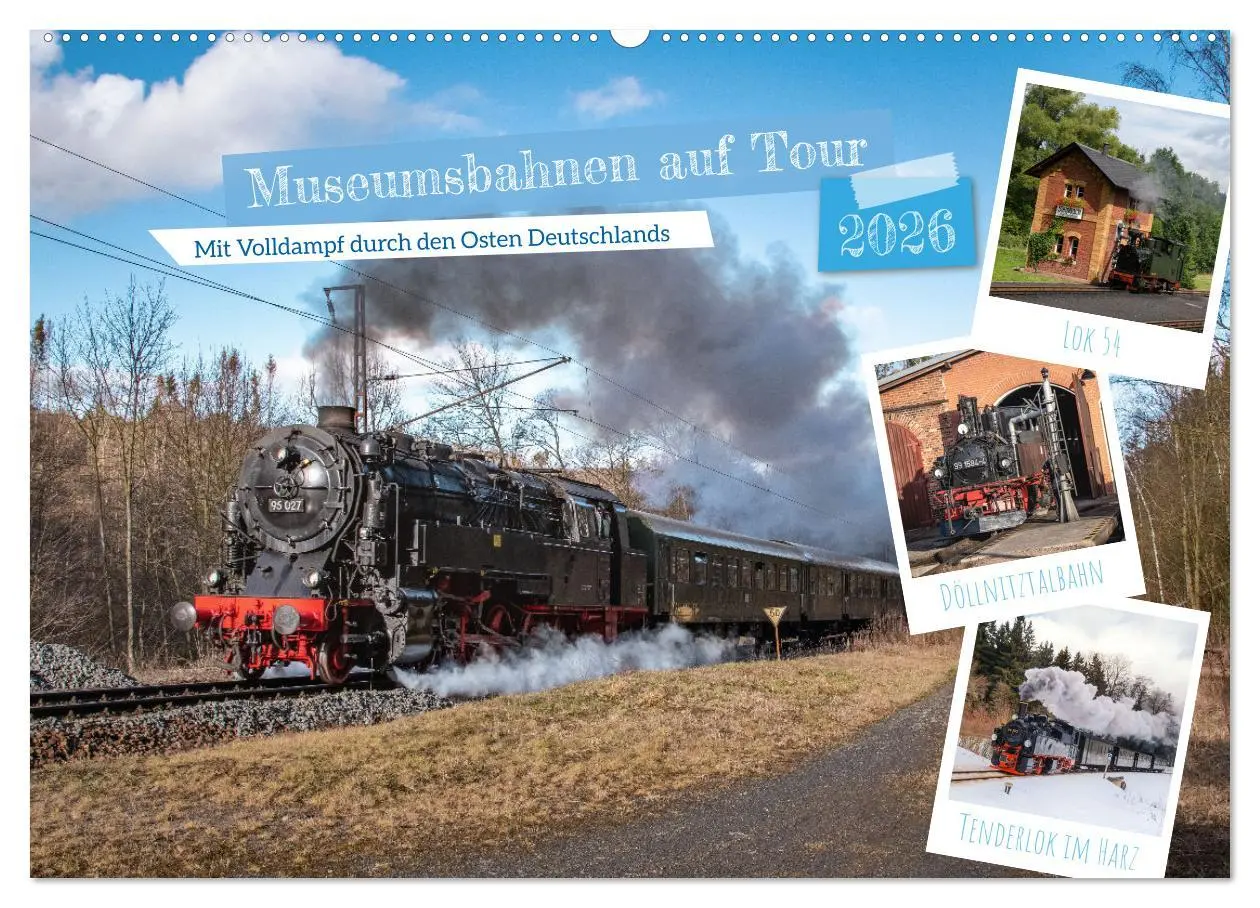 Cover: 9783457490471 | Museumsbahnen auf Tour (Wandkalender 2026 DIN A2 quer), CALVENDO...