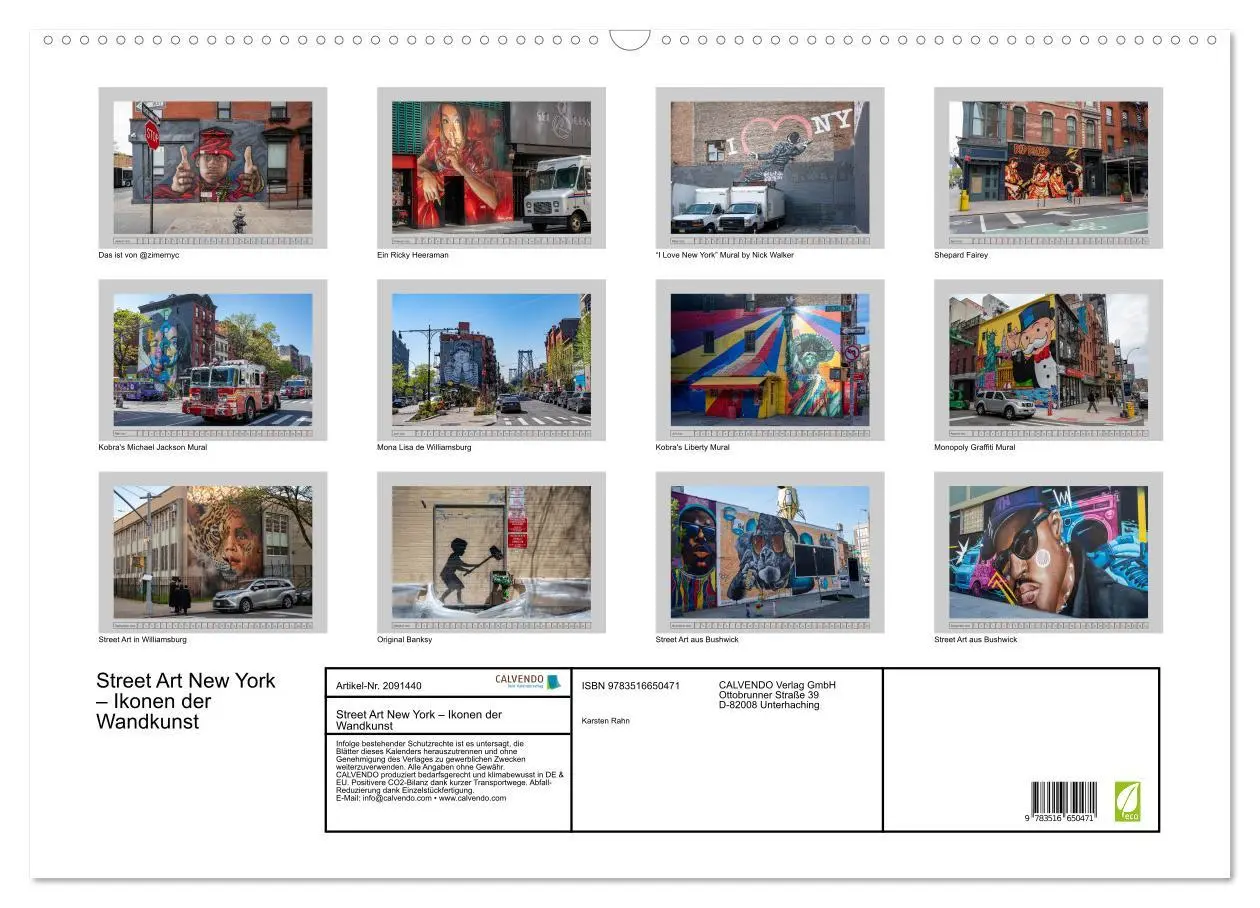 Bild: 9783516650471 | Street Art New York - Ikonen der Wandkunst (Wandkalender 2026 DIN...