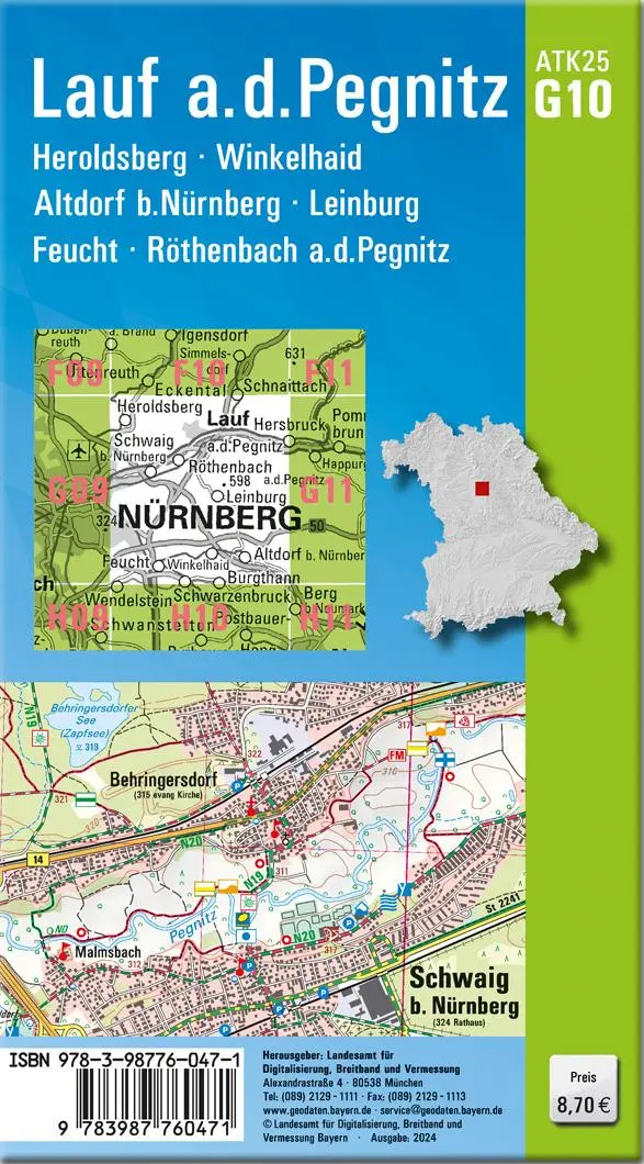 Rückseite: 9783987760471 | ATK25-G10 Lauf a.d.Pegnitz (Amtliche Topographische Karte 1:25000)