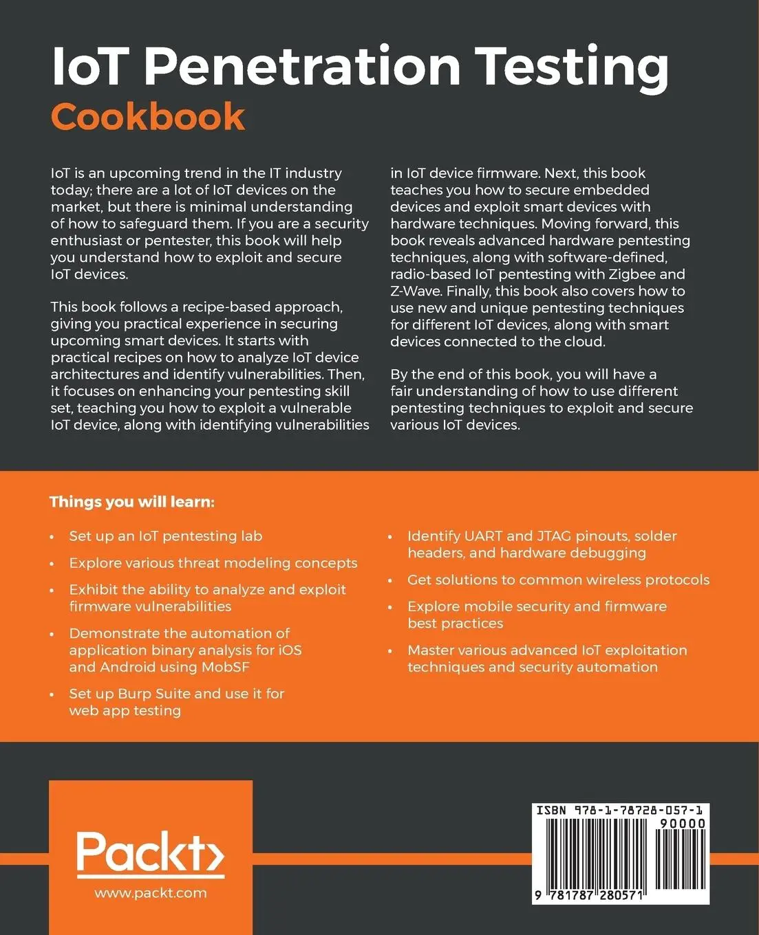 Rückseite: 9781787280571 | IoT Penetration Testing Cookbook | Aaron Guzman (u. a.) | Taschenbuch