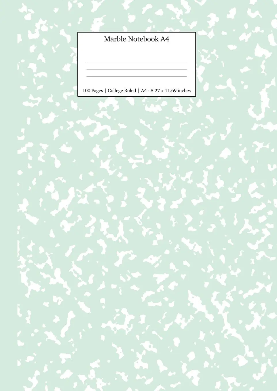 Cover: 9781989790571 | Marble Notebook A4 | Mint Green College Ruled Journal | Press | Buch