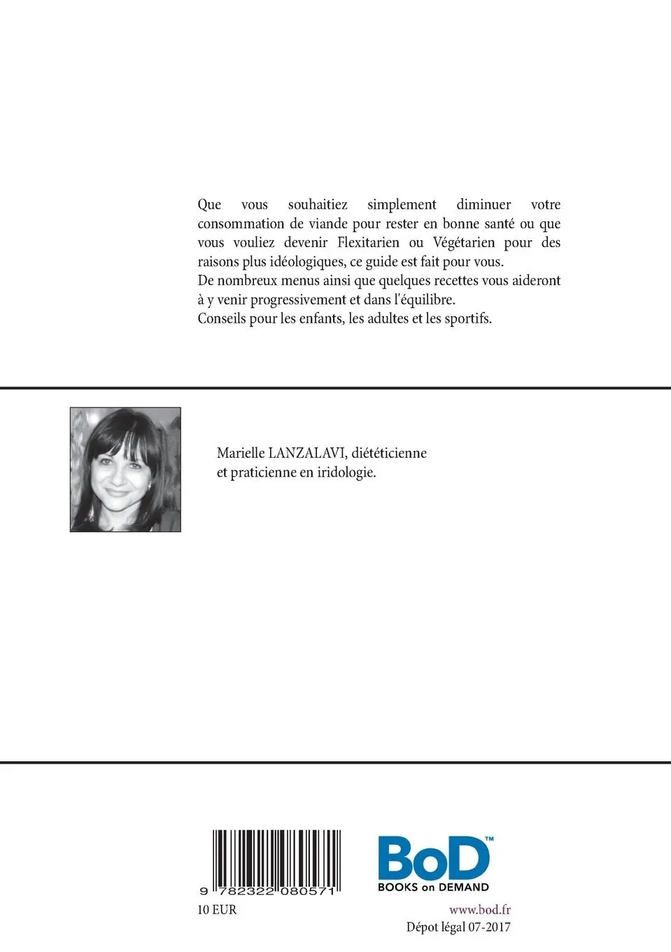 Rückseite: 9782322080571 | Moins de viande | Marielle Lanzalavi | Taschenbuch | 104 S. | 2017