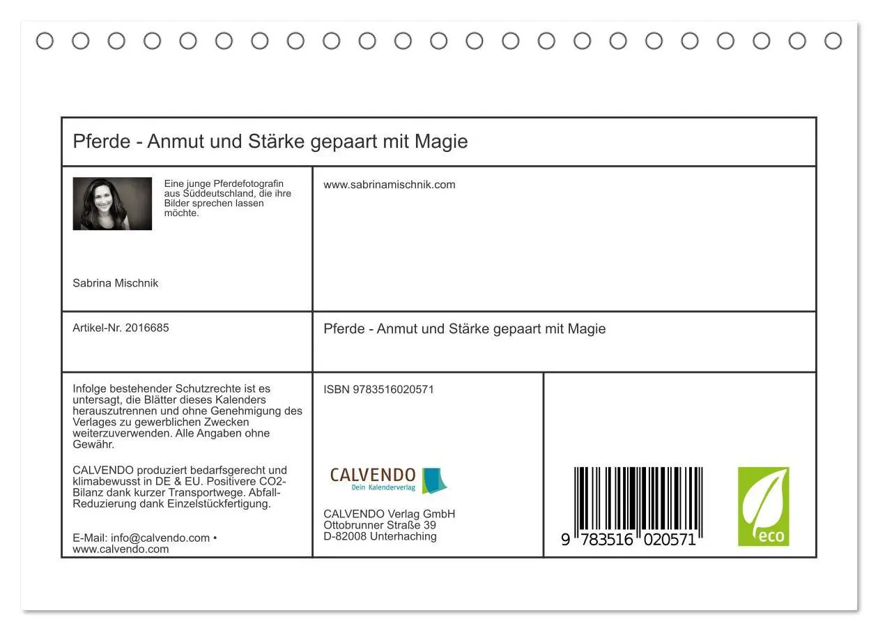 Bild: 9783516020571 | Pferde - Anmut und Stärke gepaart mit Magie (Tischkalender 2026 DIN...