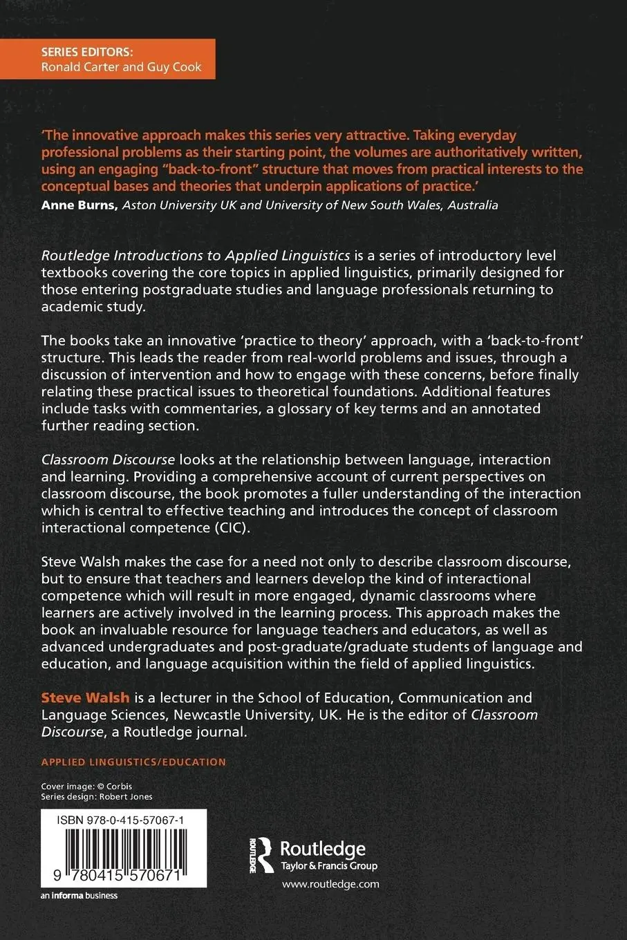 Rückseite: 9780415570671 | Exploring Classroom Discourse | Language in Action | Steve Walsh