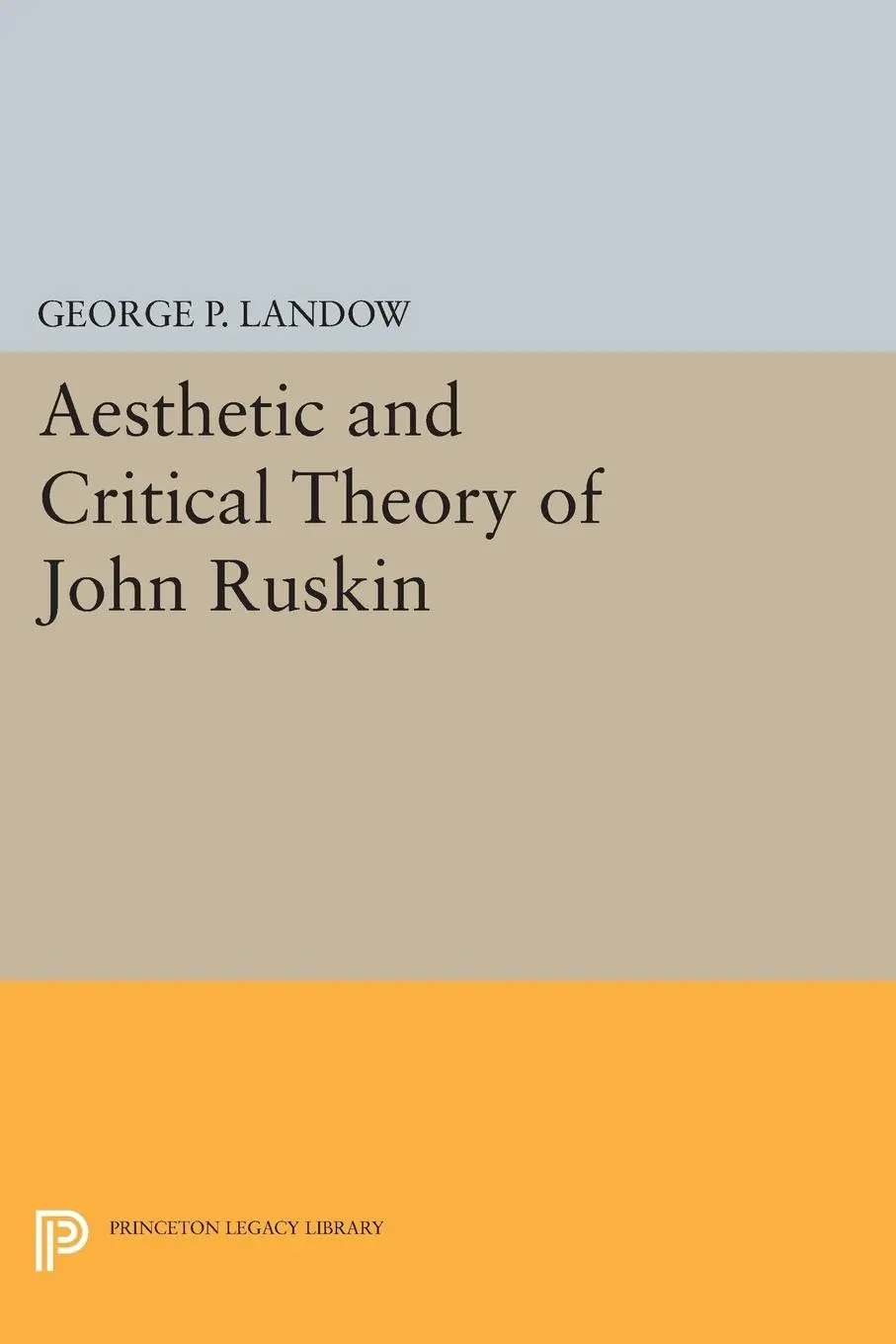 Cover: 9780691620671 | Aesthetic and Critical Theory of John Ruskin | George P. Landow | Buch