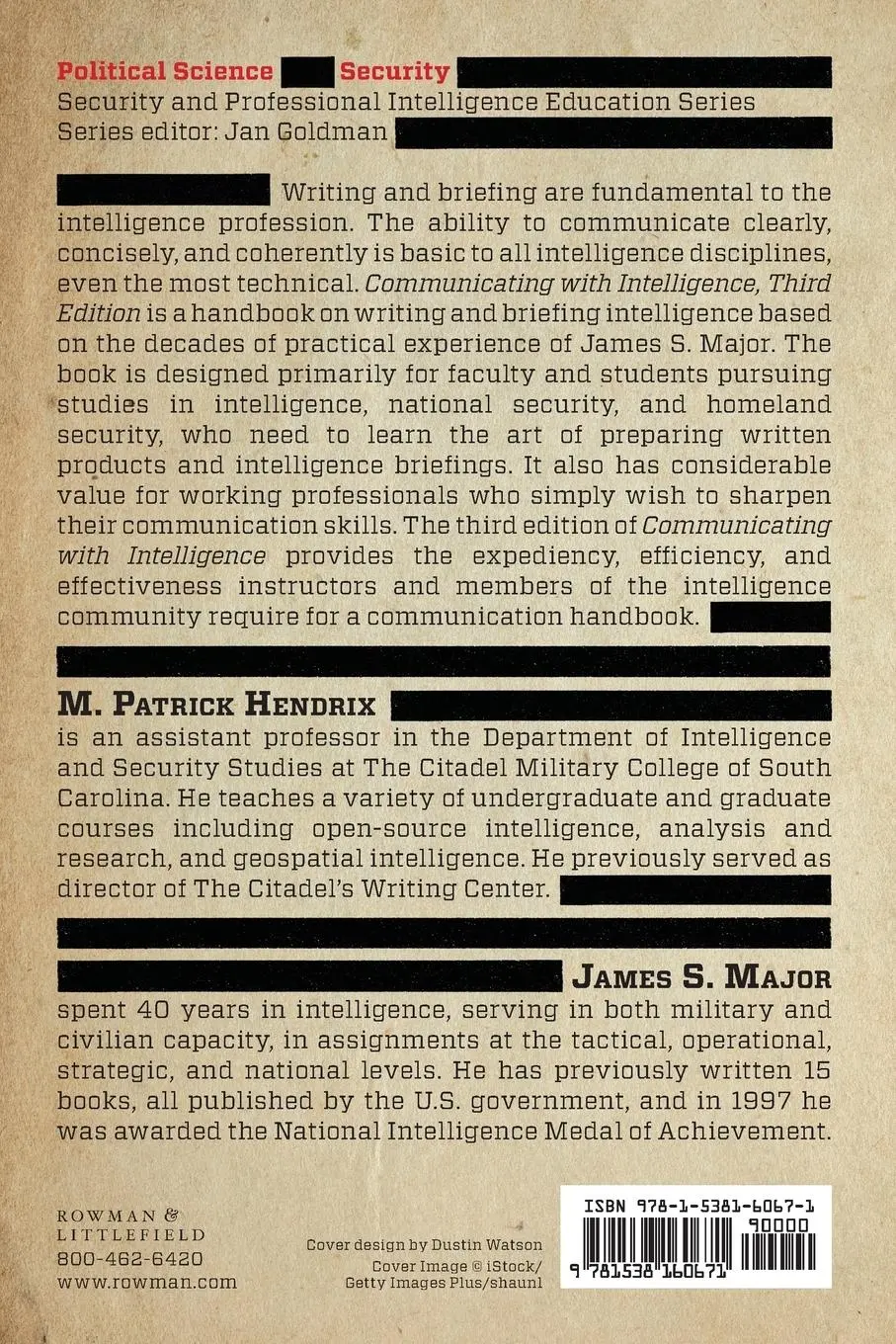 Rückseite: 9781538160671 | Communicating with Intelligence | M. Patrick Hendrix (u. a.) | Buch
