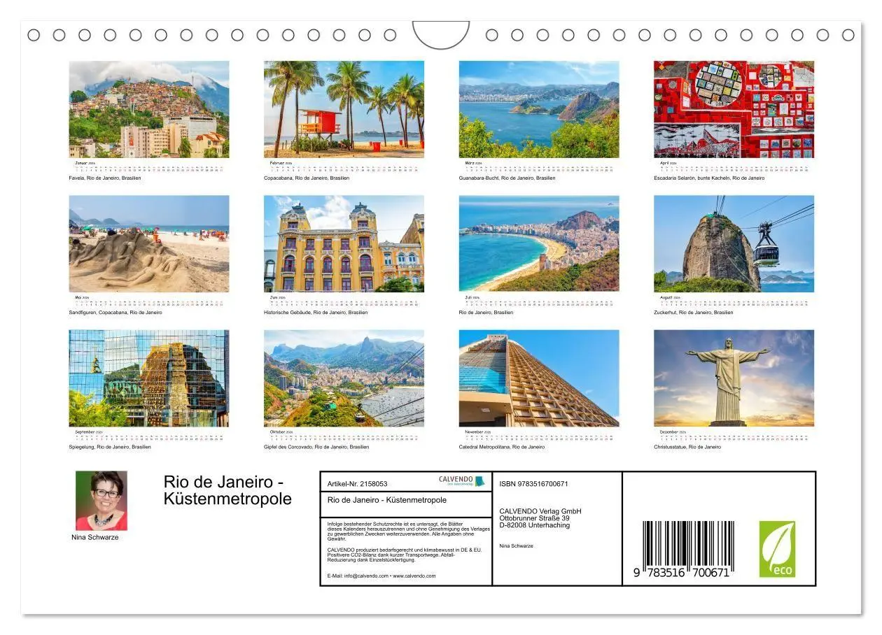 Bild: 9783516700671 | Rio de Janeiro - Küstenmetropole (Wandkalender 2026 DIN A4 quer),...