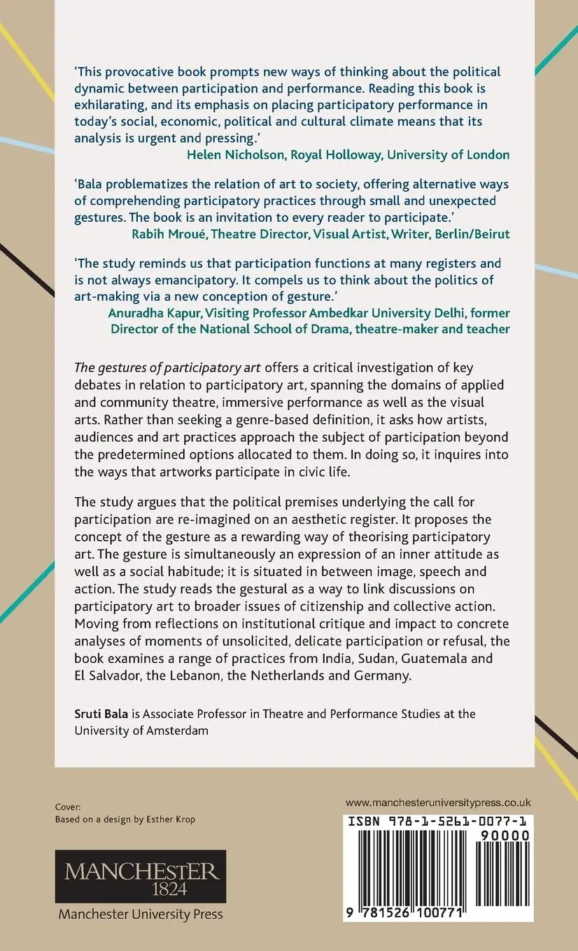 Rückseite: 9781526100771 | The gestures of participatory art | Sruti Bala | Buch | Gebunden