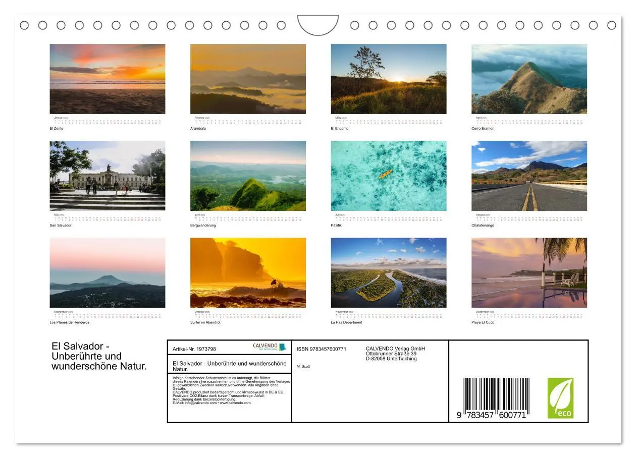 Bild: 9783457600771 | El Salvador - Unberührte und wunderschöne Natur. (Wandkalender 2026...