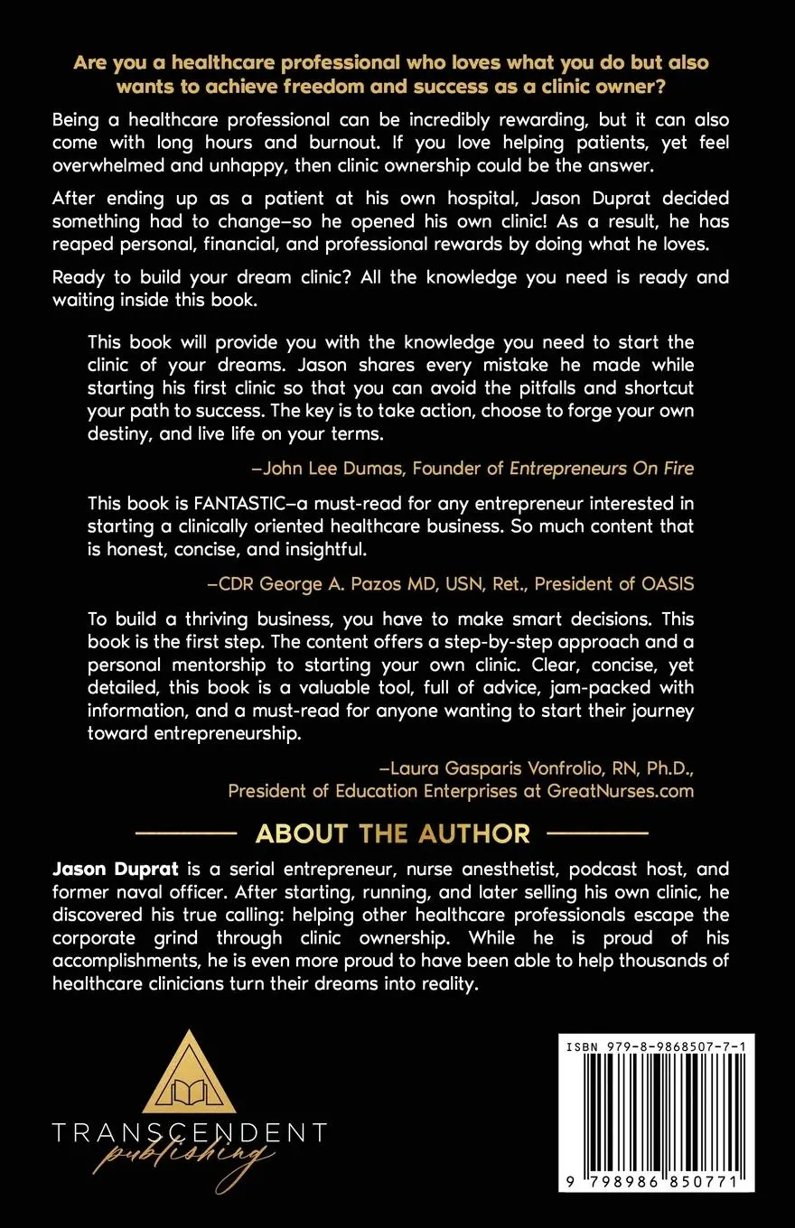 Rückseite: 9798986850771 | Clinic Launch Secrets | Jason A. Duprat | Taschenbuch | Englisch