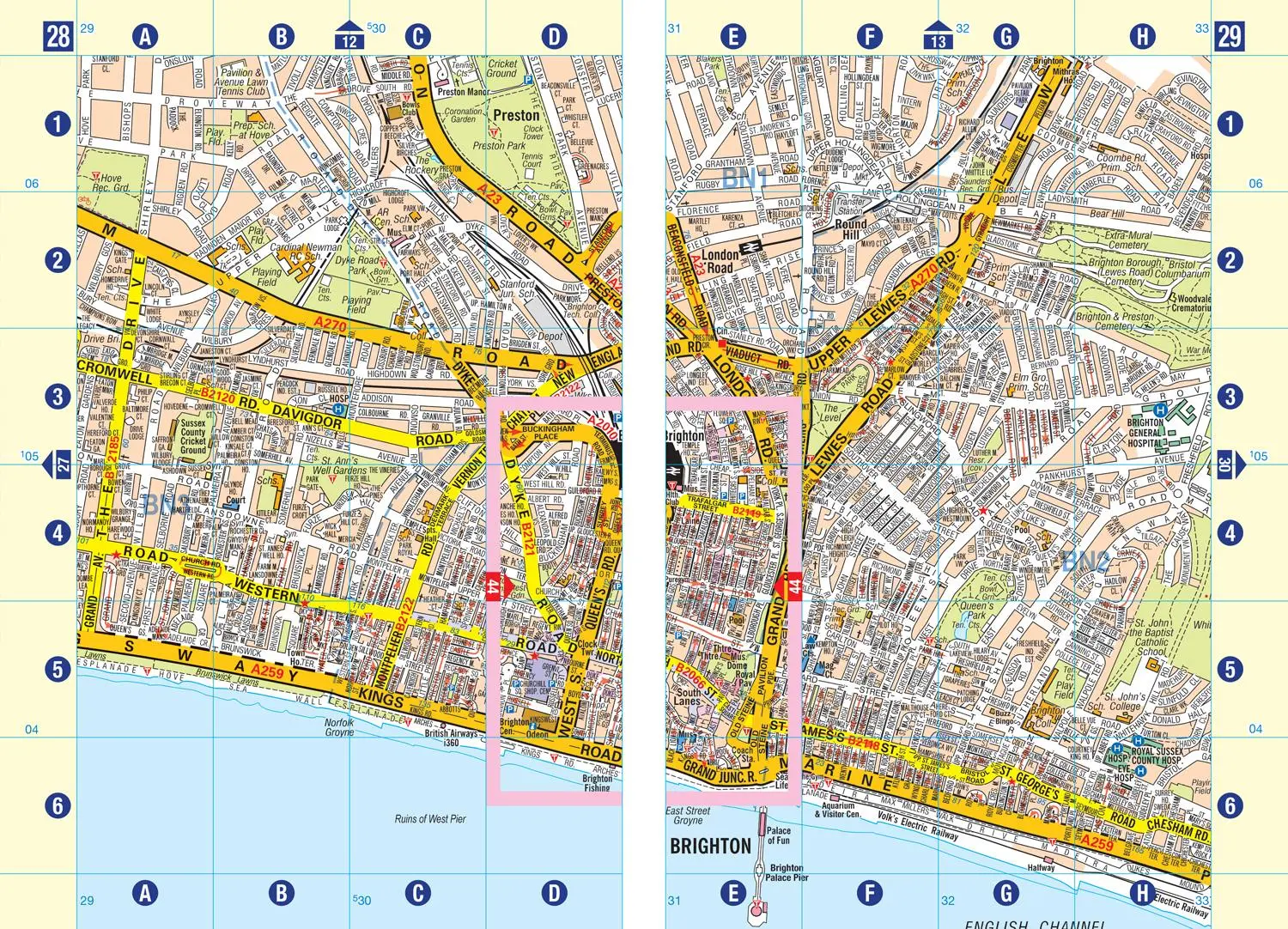 Bild: 9780008730871 | Brighton and Worthing A-Z Street Atlas | A-Z Maps | Taschenbuch | 2025