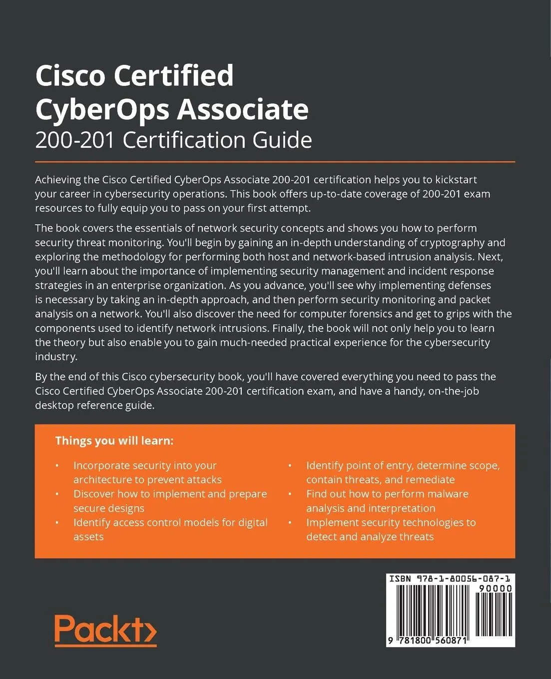 Rückseite: 9781800560871 | Cisco Certified CyberOps Associate 200-201 Certification Guide | Singh