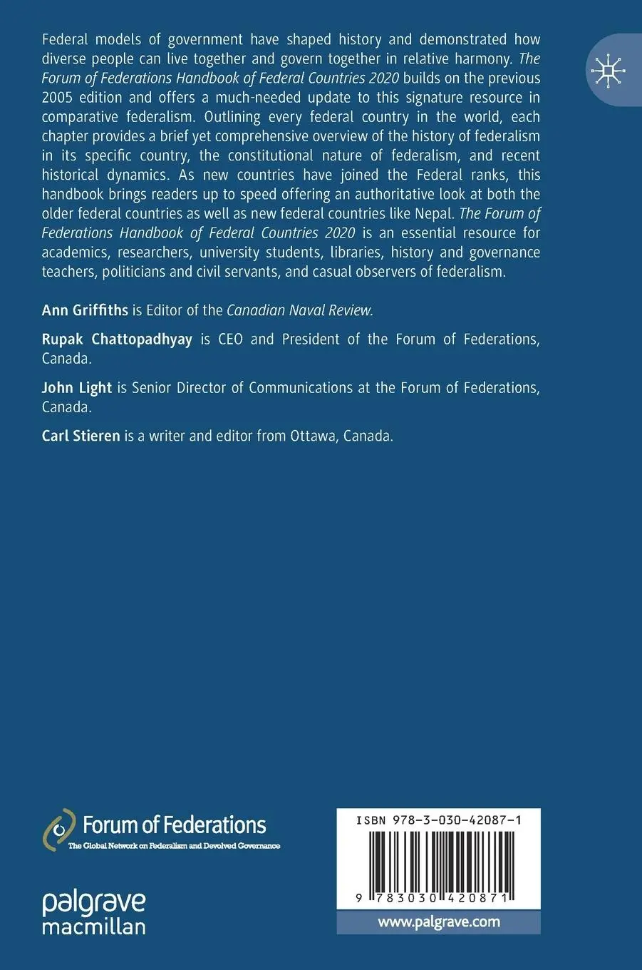 Rückseite: 9783030420871 | The Forum of Federations Handbook of Federal Countries 2020 | Buch