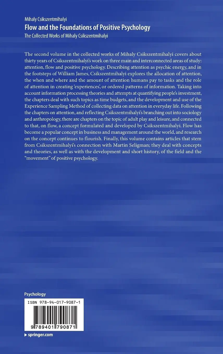 Rückseite: 9789401790871 | Flow and the Foundations of Positive Psychology | Csikszentmihalyi