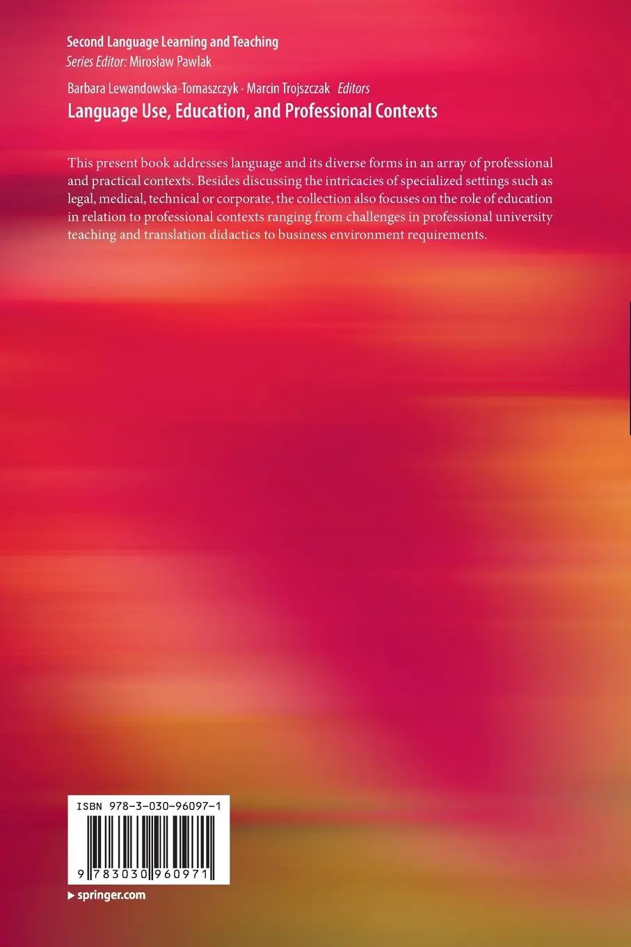Rückseite: 9783030960971 | Language Use, Education, and Professional Contexts | Taschenbuch | x