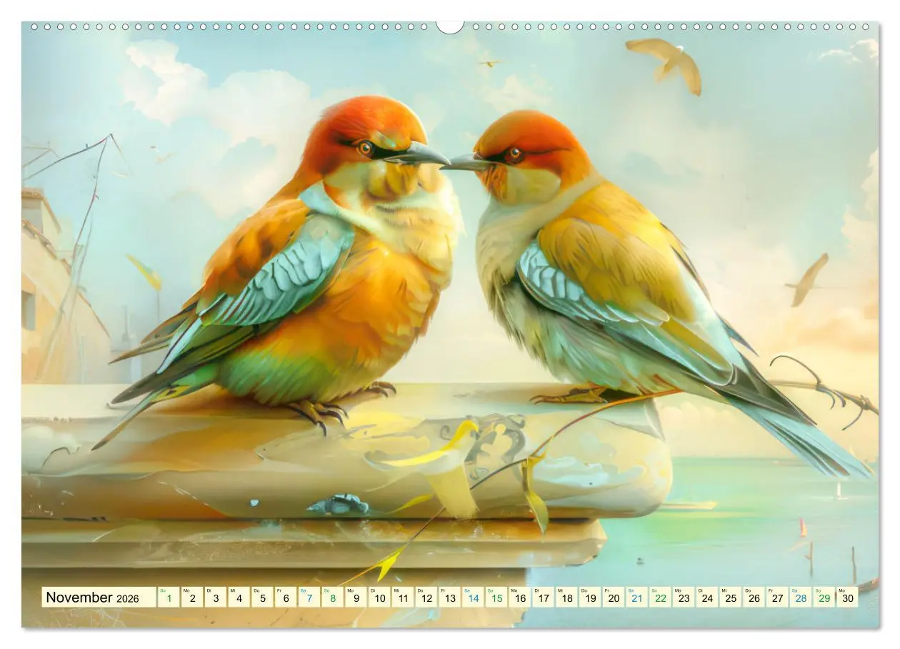 Bild: 9783457370971 | Farbenfrohe Fantasievögel (Wandkalender 2026 DIN A2 quer), CALVENDO...