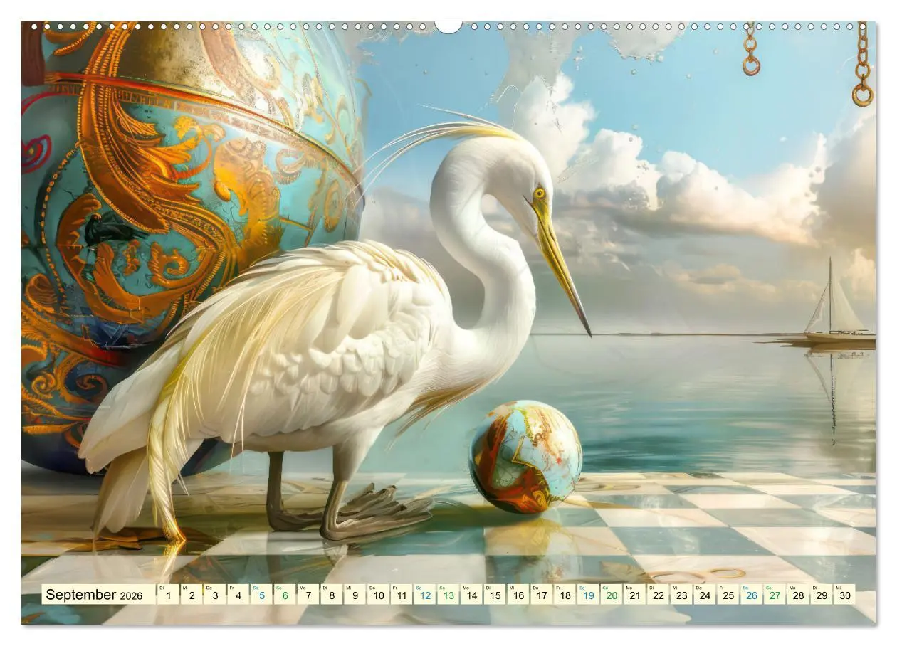 Bild: 9783457370971 | Farbenfrohe Fantasievögel (Wandkalender 2026 DIN A2 quer), CALVENDO...